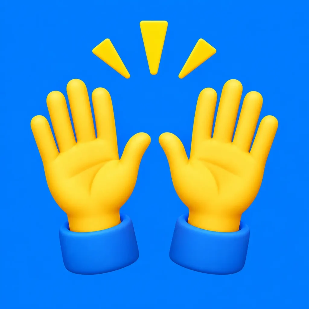 Two Hands Up Emoji Background & Origin
